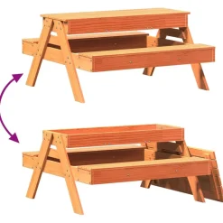 Maison Exclusive Mobilier Pour Enfants | - Table de pique-nique avec bac à sable pour enfants marron cire
