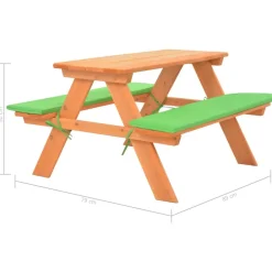 Maison Exclusive Mobilier Pour Enfants | - Table de pique-nique pour enfants avec bancs 89x79x50 cm sapin