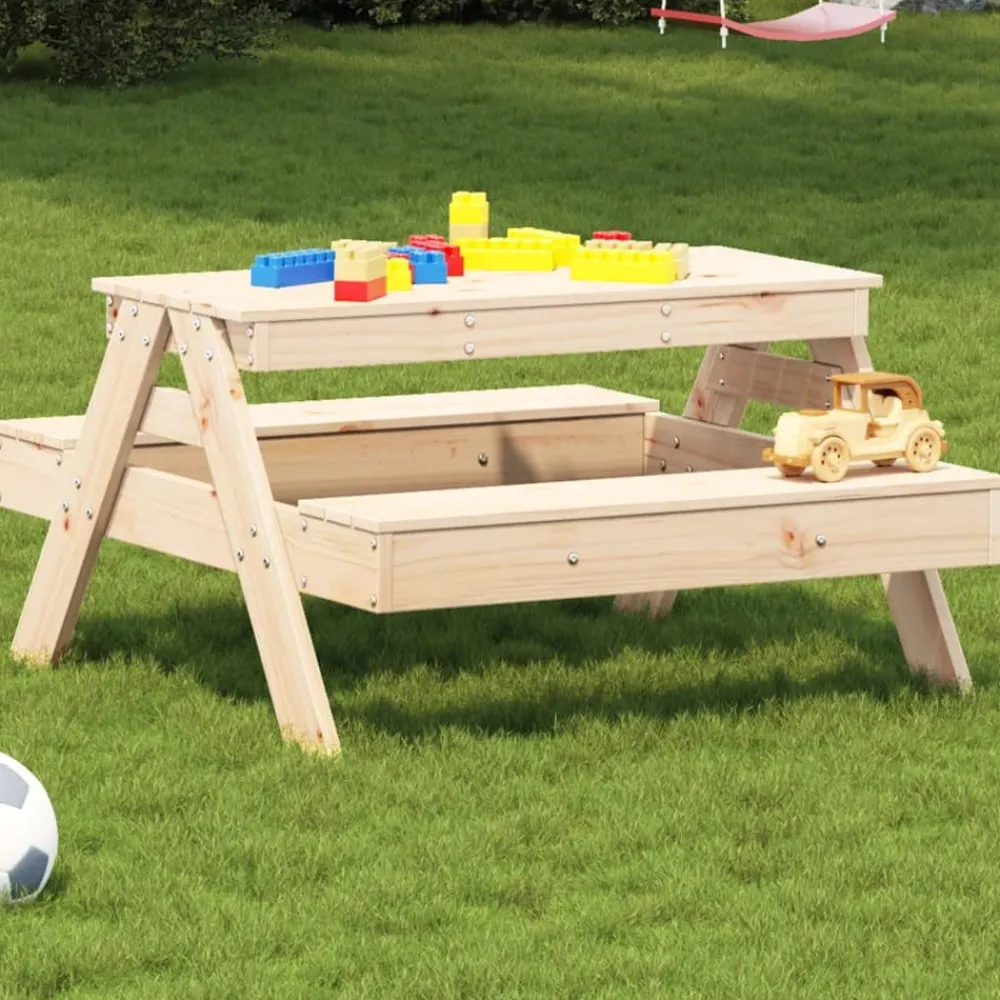 Maison Exclusive Mobilier Pour Enfants | - Table de pique-nique pour enfants 88x97x52cm bois massif de pin
