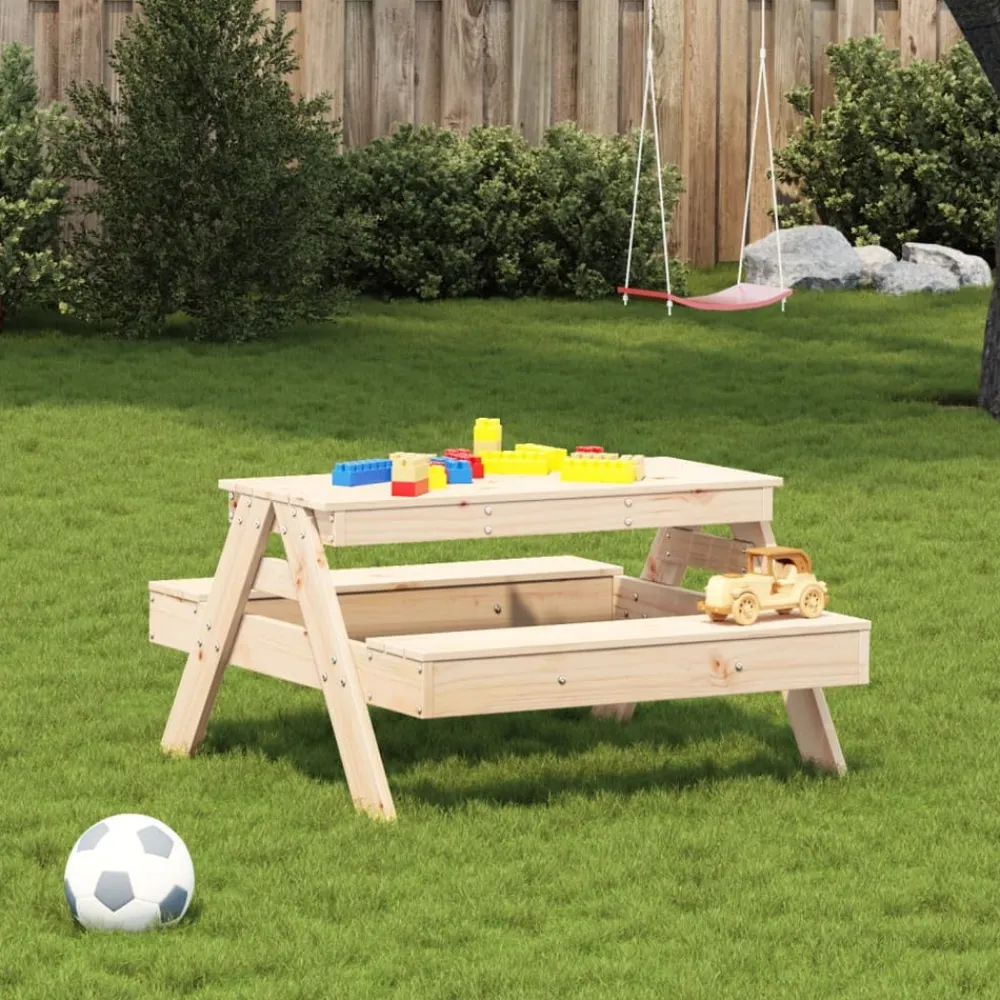 Maison Exclusive Mobilier Pour Enfants | - Table de pique-nique pour enfants 88x97x52cm bois massif de pin