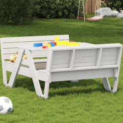 Maison Exclusive Mobilier Pour Enfants | - Table de pique-nique pour enfants blanc bois massif de pin