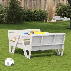 Maison Exclusive Mobilier Pour Enfants | - Table de pique-nique pour enfants blanc bois massif de pin