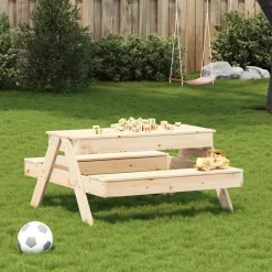 Maison Exclusive Mobilier Pour Enfants | - Table de pique-nique avec bac à sable pour enfants pin massif