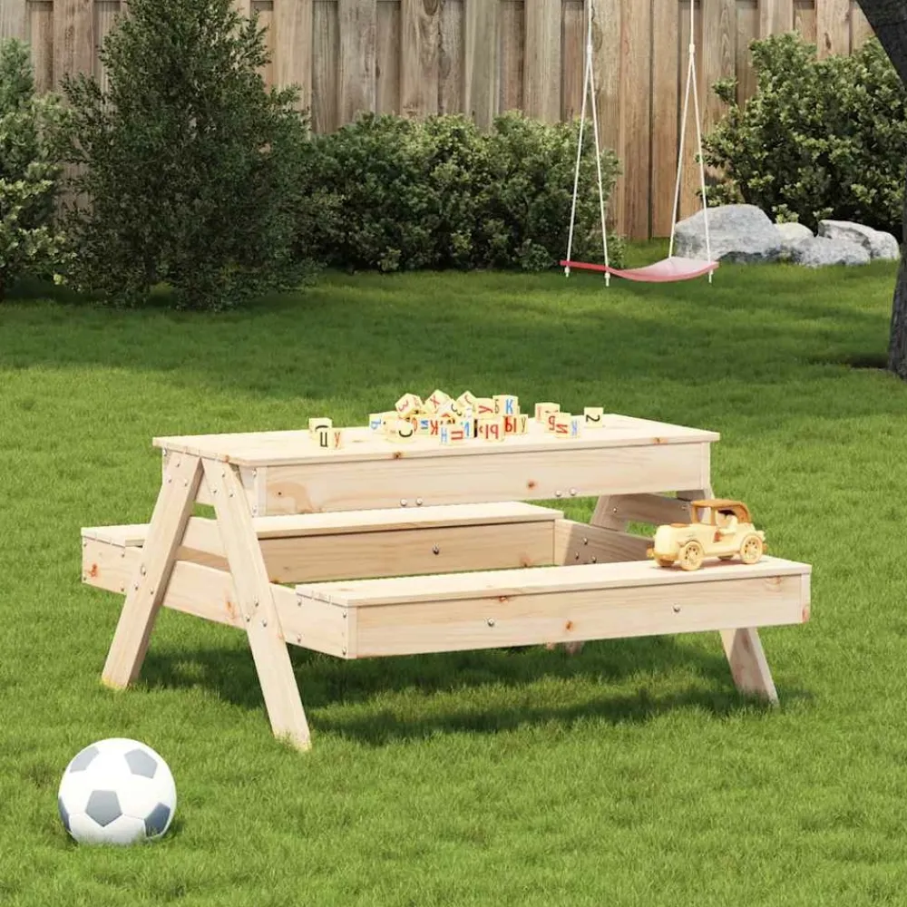 Maison Exclusive Mobilier Pour Enfants | - Table de pique-nique avec bac à sable pour enfants pin massif
