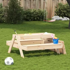 Maison Exclusive Mobilier Pour Enfants | - Table de pique-nique avec bac à sable pour enfants pin massif