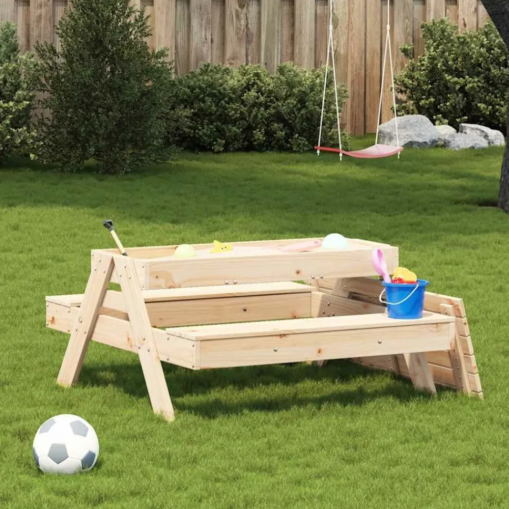 Maison Exclusive Mobilier Pour Enfants | - Table de pique-nique avec bac à sable pour enfants pin massif