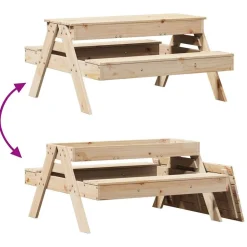 Maison Exclusive Mobilier Pour Enfants | - Table de pique-nique avec bac à sable pour enfants pin massif