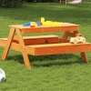 Maison Exclusive Mobilier Pour Enfants | - Table de pique-nique pour enfants cire marron bois massif pin