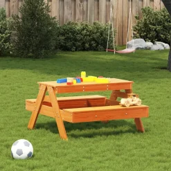 Maison Exclusive Mobilier Pour Enfants | - Table de pique-nique pour enfants cire marron bois massif pin