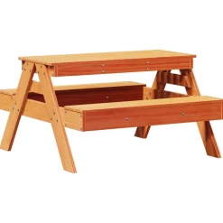 Maison Exclusive Mobilier Pour Enfants | - Table de pique-nique pour enfants cire marron bois massif pin