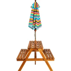 Maison Exclusive Mobilier Pour Enfants | - Table à pique-nique et parasol enfants 79x90x60cm acacia solide
