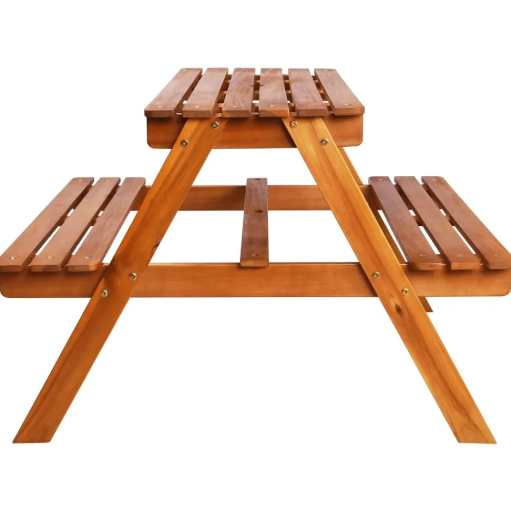 Maison Exclusive Mobilier Pour Enfants | - Table à pique-nique et parasol enfants 79x90x60cm acacia solide