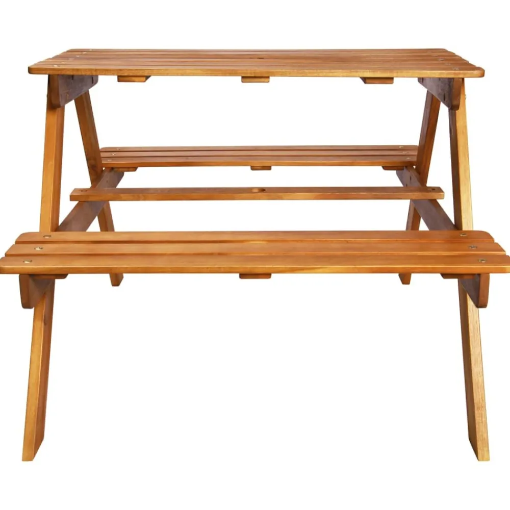 Maison Exclusive Mobilier Pour Enfants | - Table à pique-nique et parasol enfants 79x90x60cm acacia solide