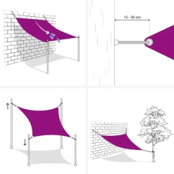 Maison Exclusive Parasols, Voiles D’Ombrage | - Voile de parasol tissu oxford carré 3x3 m bleu