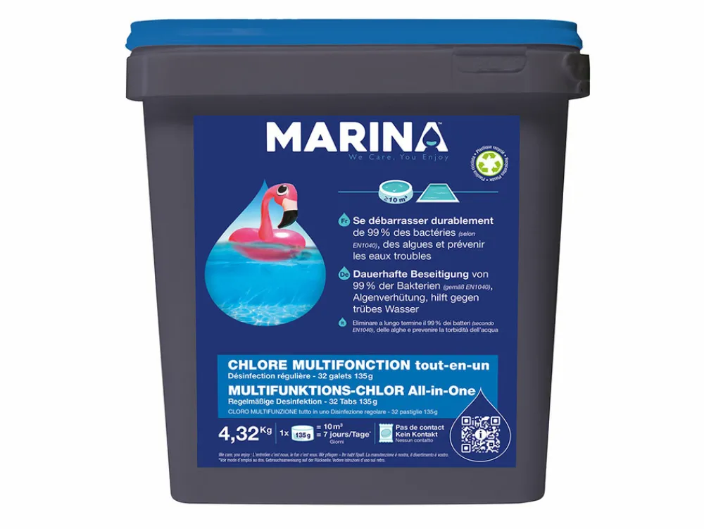 Marina Piscines Et Spas | - Chlore multifonction galets pour piscine jusqu'à 15 m³ 4,32 kg