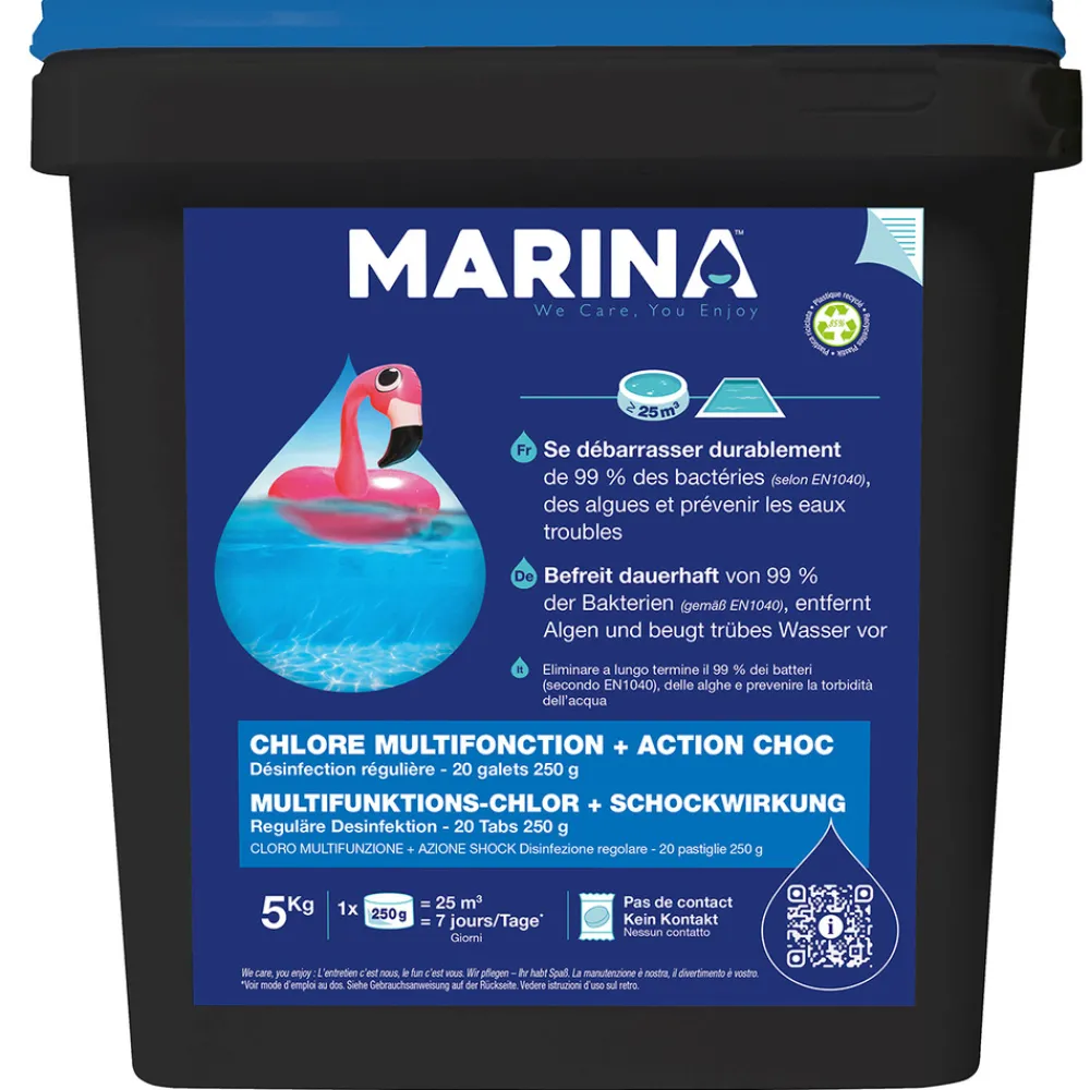 Marina Piscines Et Spas | - galets bi-couche chlore multifonction lent et rapide 250g 5kg - 888279