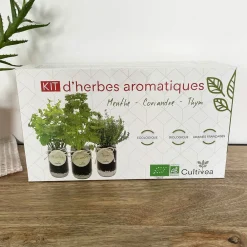 Mes Courses En Vrac - Cultivea® kit prêt à pousser d’herbes aromatiques - menthe, coriandre, thym Outlet