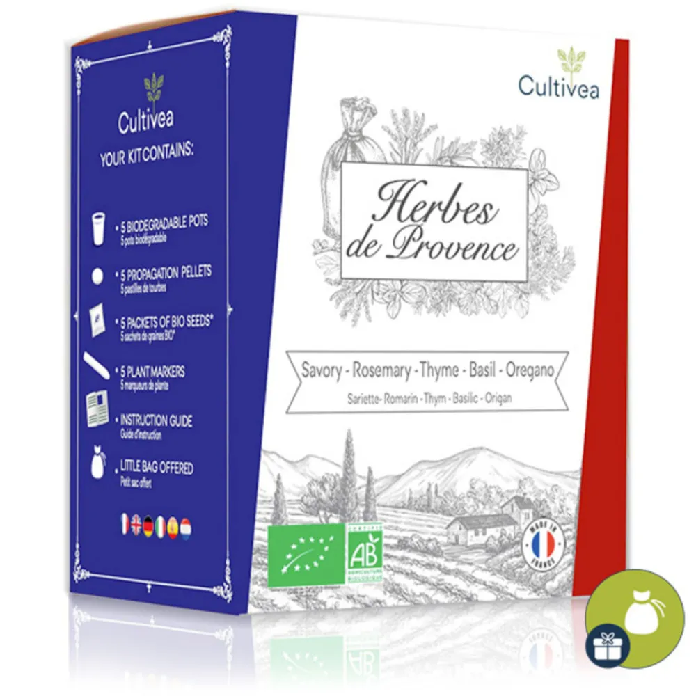 Mes Courses En Vrac Graines De Légumes Et Aromatiques | - Cultivea saveurs du monde - kit prêt à pousser herbes de provence - sarriette, romarin, thym, basilic, origan