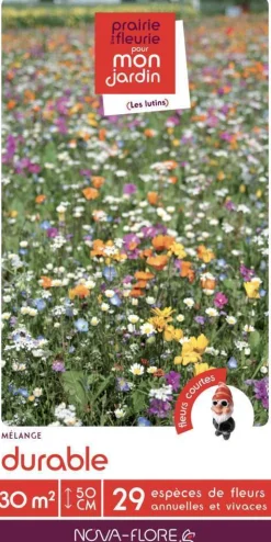 Nova-Flore Graines De Fleurs | - Prairies fleuries : prairie durable - 30m²