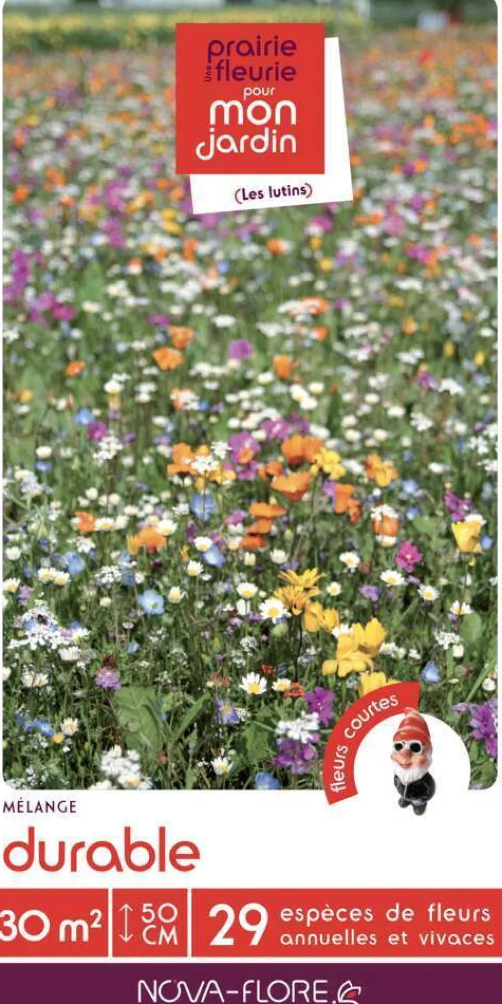 Nova-Flore Graines De Fleurs | - Prairies fleuries : prairie durable - 30m²