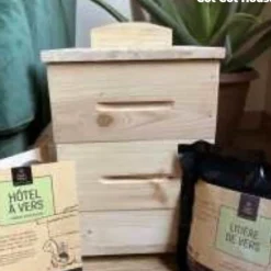 Organic Worms - Hôtel à vers grand modèle + litière de vers Sale