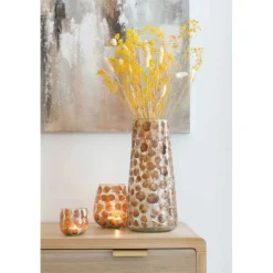 Paris Prix - Bouquet de fleurs artificielles "gypsophile" 81cm ocre Sale