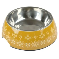 Paris Prix - Gamelle pour chien & chat "ethnic" 14cm moutarde Sale