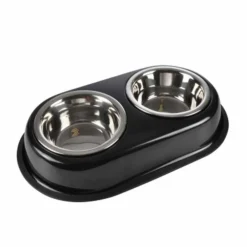 Paris Prix - Gamelle pour chien & chat "double" 35cm noir Discount