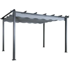 Paris Prix - Pergola avec toit "lazio" 395cm gris Outlet