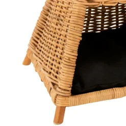 Paris Prix Paniers, Transports Et Chatières | - Tipi pour chat en rotin "coussin" 72cm jaune miel