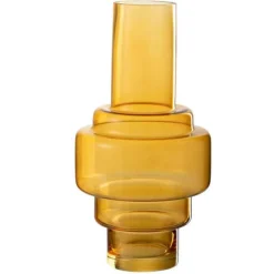 Paris Prix Vases Et Coupes | - Vase design en verre "rino" 35cm ocre