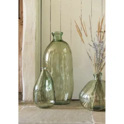 Paris Prix Vases Et Coupes | - Vase rond design en verre "laura" 73cm vert