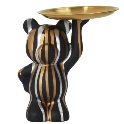 Paris Prix Objets De Décoration | - Vide-poche statue "ourson" 23cm noir
