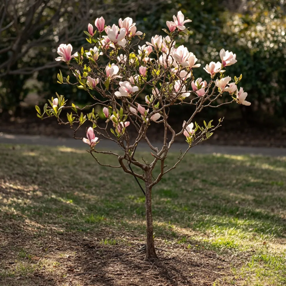 Plant In A Box Fleurs De Saison | - Arbre à tulipes - set de 3 - magnolia - hauteur 25-40cm - ⌀9cm