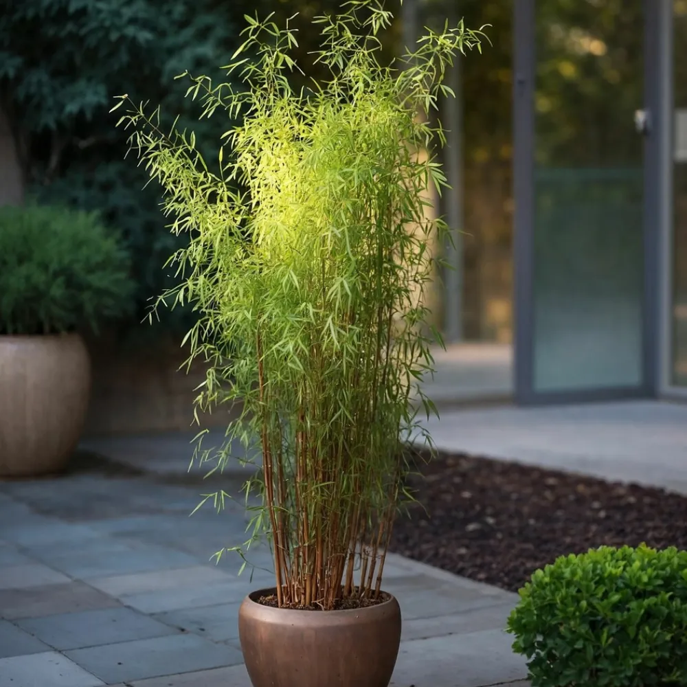 Plant In A Box Bambous | - Bambou non-traçant - set de 2 - fargesia nitida 'red dragon' - h60-80cm - ⌀17cm