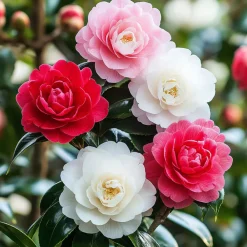 Plant In A Box Fleurs De Saison | - Camélia - set de 3 - camellia japonica - hauteur 25-40cm - ⌀9cm