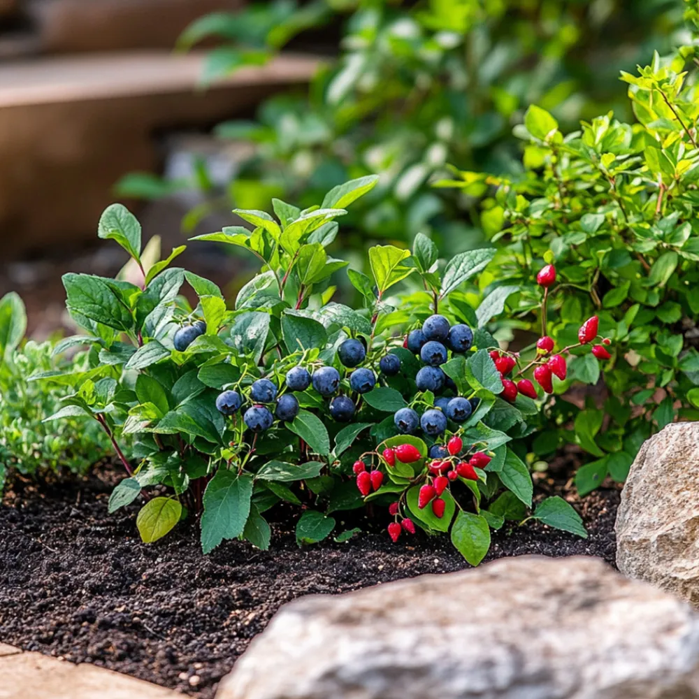 Plant In A Box Fruitiers Et Agrumes | - Mélange de plantes fruitières - set de 3 - lycium, vaccinium - h25-40cm - ⌀9cm