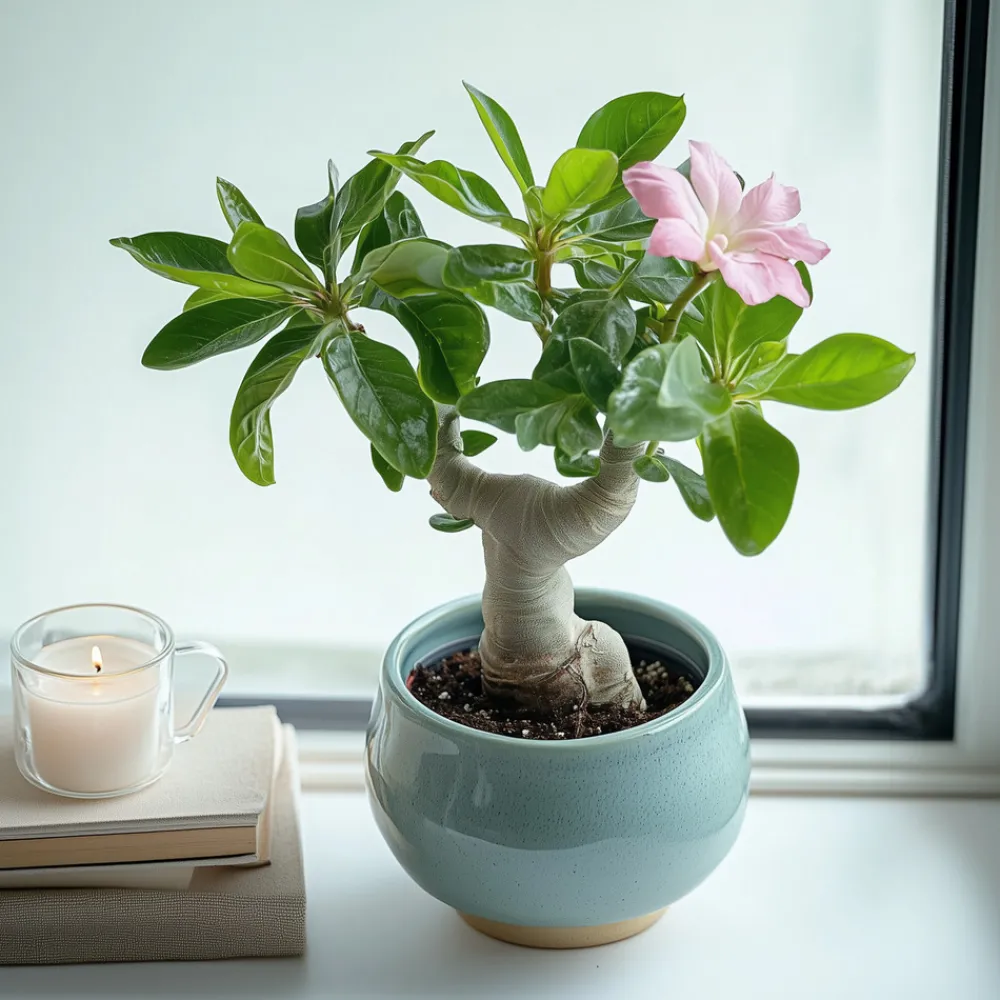 Plant In A Box Plantes Fleuries | - Rose du désert - set de 2 - adenium obesum - hauteur 25-40cm - ⌀10,5cm