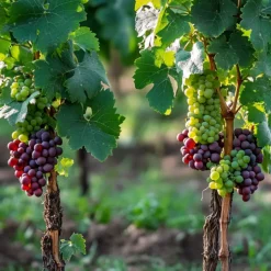 Plant In A Box Petits Fruits | - Vigne à raisin - set de 2 - vitis ‘himrod’, vitis ‘vanessa’ - h60-75cm - ⌀21cm