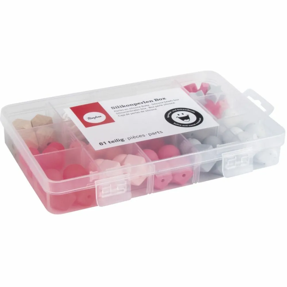 Rayher Bijoux Et Perles | - Coffret de perles en silicone - rose