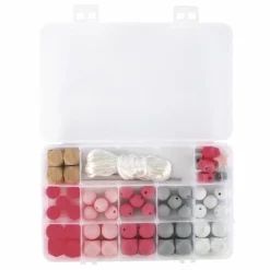 Rayher Bijoux Et Perles | - Coffret de perles en silicone - rose