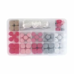 Rayher Bijoux Et Perles | - Coffret de perles en silicone - rose