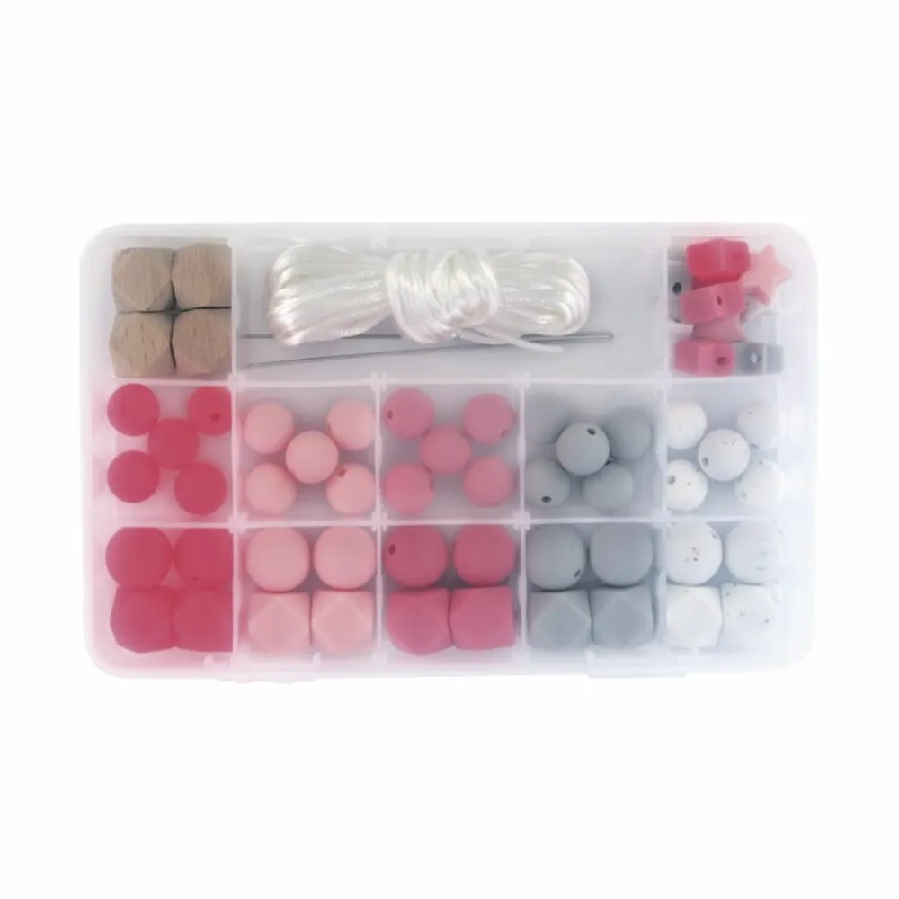 Rayher Bijoux Et Perles | - Coffret de perles en silicone - rose