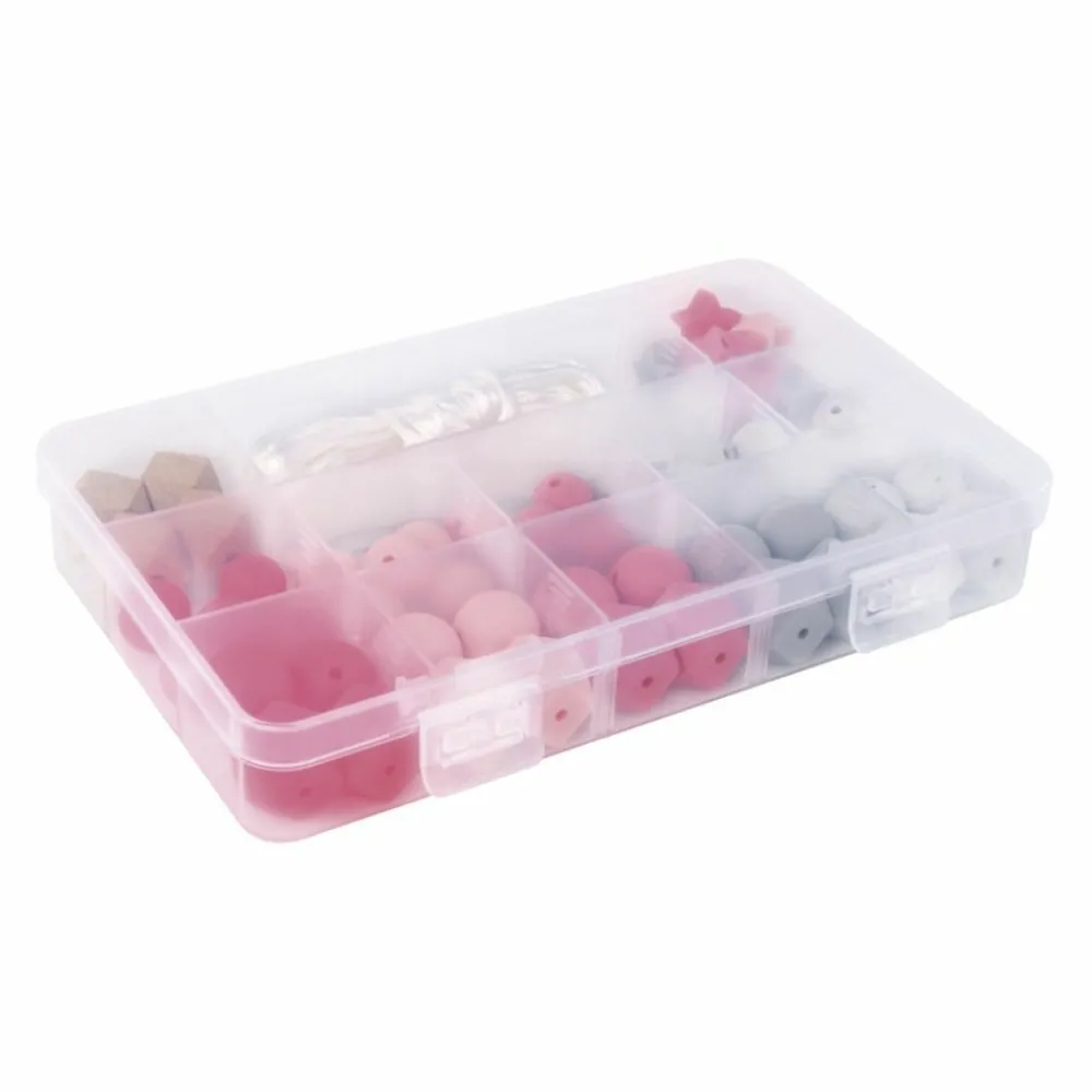 Rayher Bijoux Et Perles | - Coffret de perles en silicone - rose