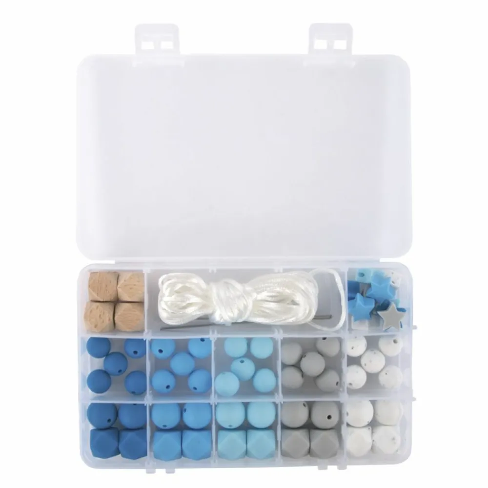 Rayher Bijoux Et Perles | - Coffret de perles en silicone - bleu
