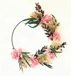 Reconciliation Vegetale Bouquets De Fleurs | - Couronne murale de fleurs séchées honorine d30cm