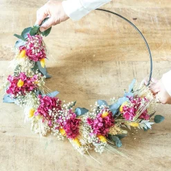 Reconciliation Vegetale Bouquets De Fleurs | - Couronne murale de fleurs séchées heloïse d30cm