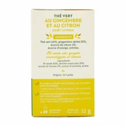 Renuté RENUTÉ - Thé vert gingembre et citron - 20 sachets - Sale