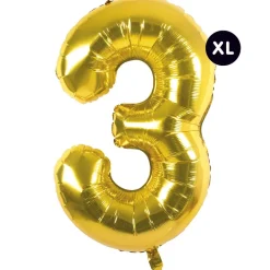Rico Design - Ballon aluminium chiffre "3" doré, haut. 86 cm Discount
