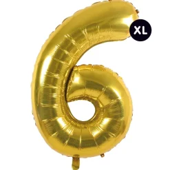 Rico Design Fête Et Anniversaire | - Ballon aluminium chiffre "6" doré, haut. 86 cm